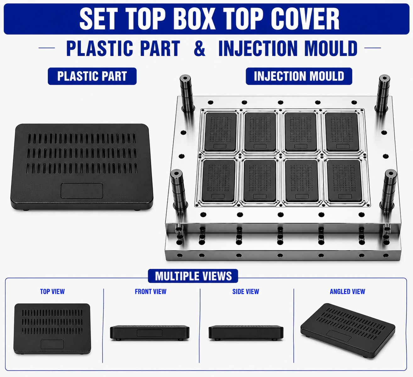 Set Top Box Plastic Top Cover Mould and Moulding Service